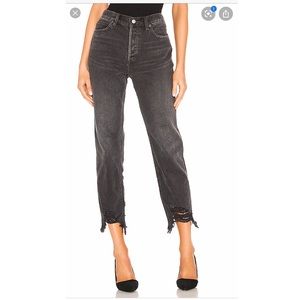 Free People Chewed Hem Straight Leg Jeans